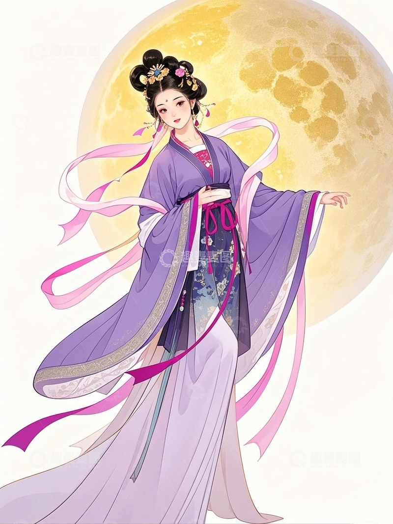 高清大图下载【趣麦麦图】中秋节嫦娥奔月8