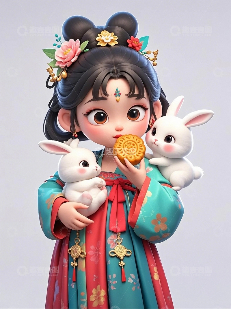 高清大图下载【趣麦麦图】中秋节节日人物4