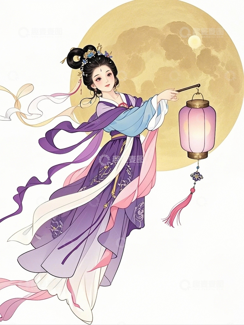 高清大图下载【趣麦麦图】中秋节嫦娥奔月3