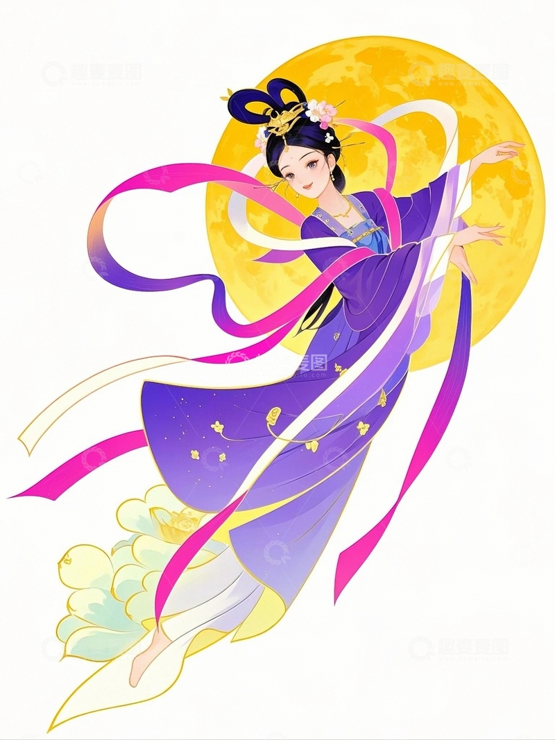 高清大图下载【趣麦麦图】中秋节嫦娥奔月9