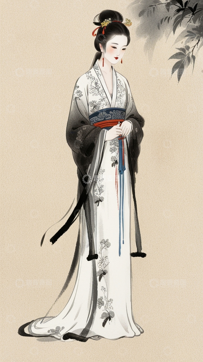 高清大图下载【趣麦麦图】国潮水墨美女人物24