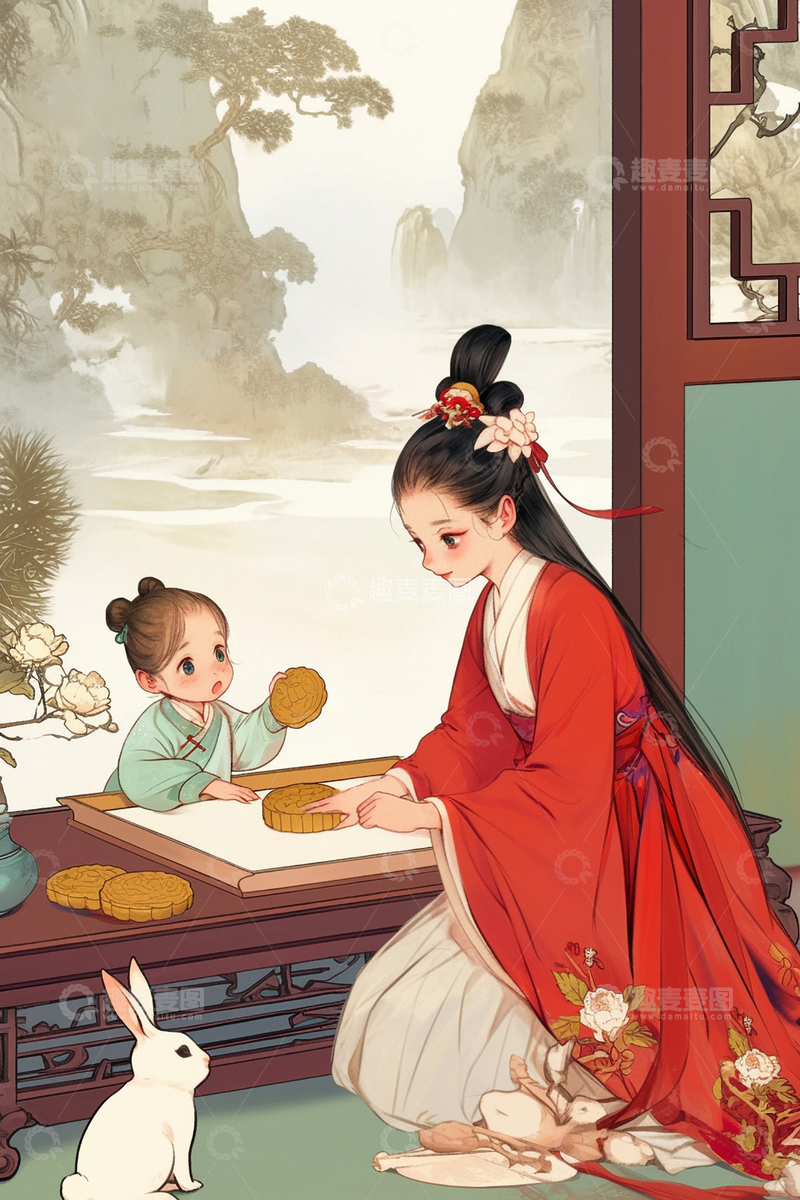 高清大图下载【趣麦麦图】中秋节嫦娥人物79