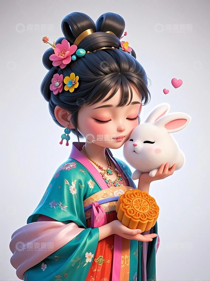 高清大图下载【趣麦麦图】中秋节节日人物1