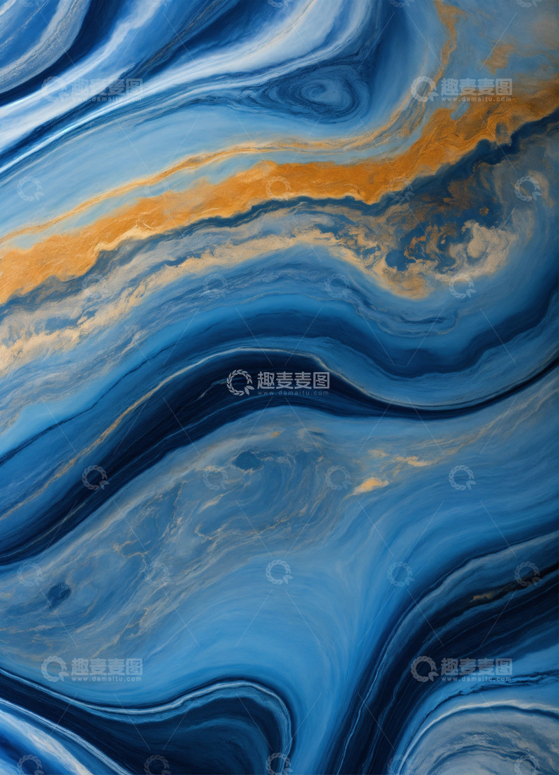 高清大图下载【趣麦麦图】蓝色大理石纹理AI壁纸高清图片背景素材5