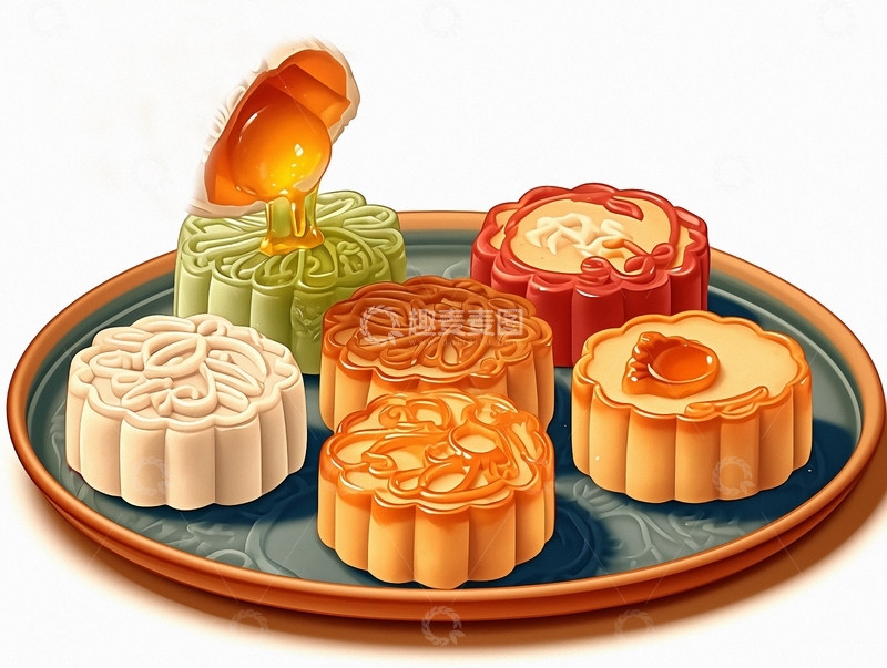 高清大图下载【趣麦麦图】中秋节美食月饼3