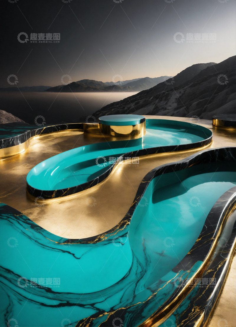 绿色大理石纹理AI壁纸高清图片背景素材12