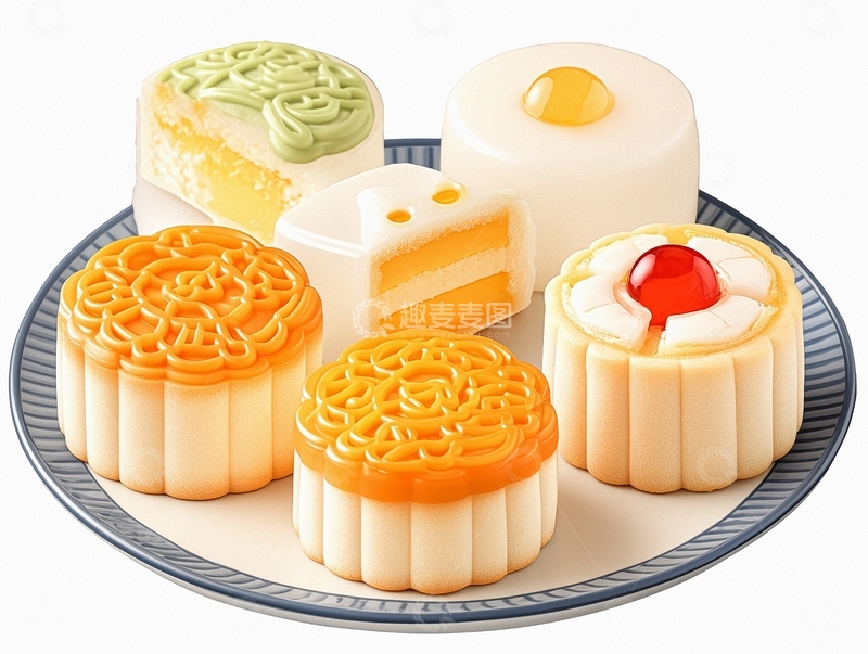 高清大图下载【趣麦麦图】中秋节美食月饼2