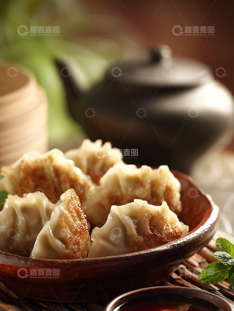 高清大图下载【趣麦麦图】美味煎饺摄影图1