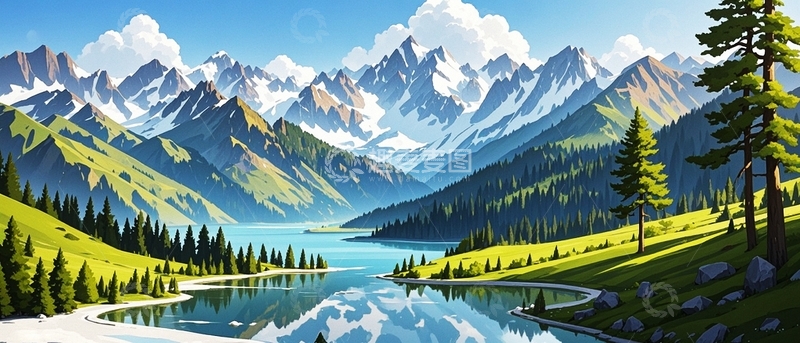 高清大图下载【趣麦麦图】新疆自然风光背景4