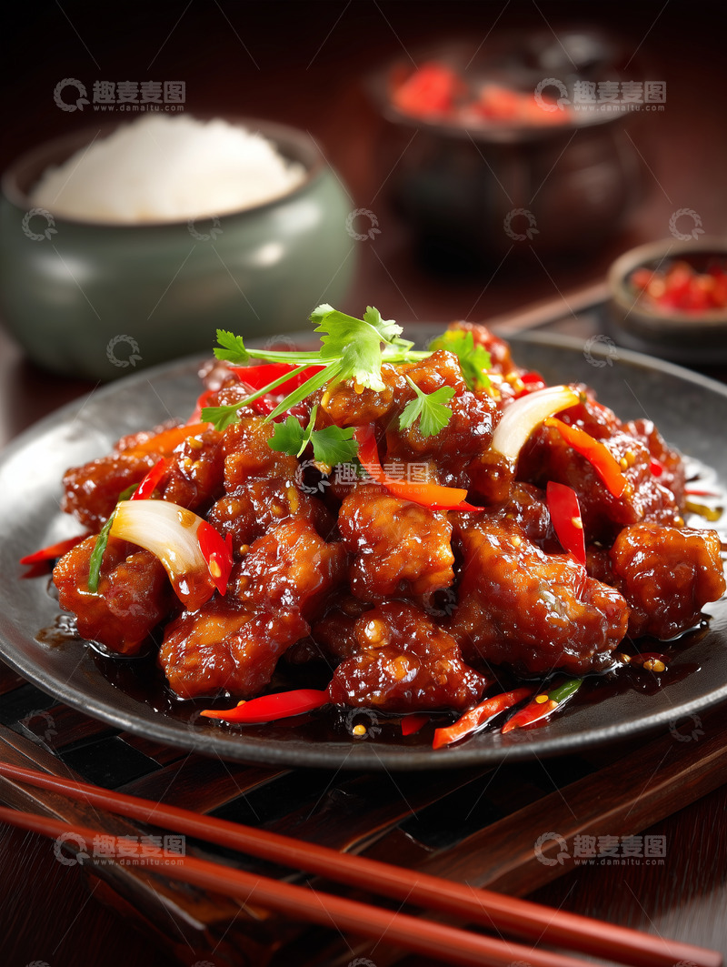 高清大图下载【趣麦麦图】美味焦熘肉段摄影图