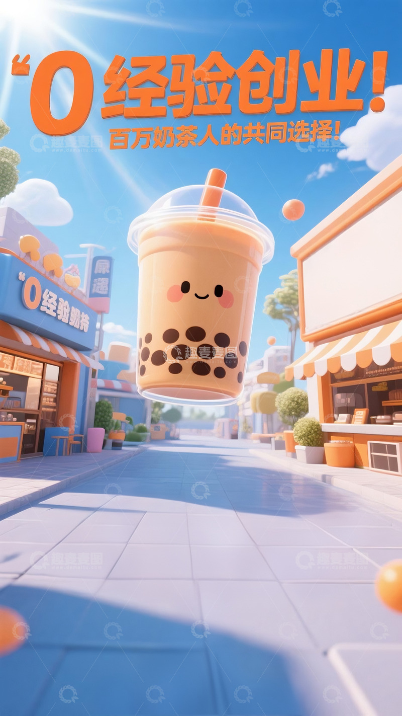 高清大图下载【趣麦麦图】奶茶店广告图片招商加盟广告