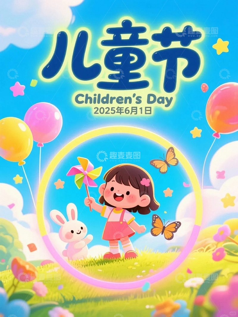 高清大图下载【趣麦麦图】六一儿童节海报232