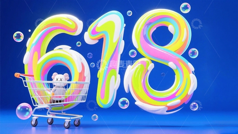 高清大图下载【趣麦麦图】618电商促销艺术字背景36