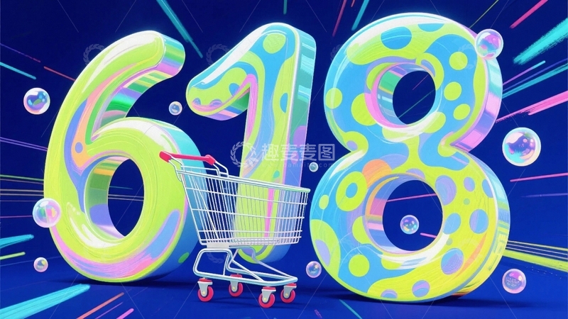 高清大图下载【趣麦麦图】618电商促销艺术字背景29