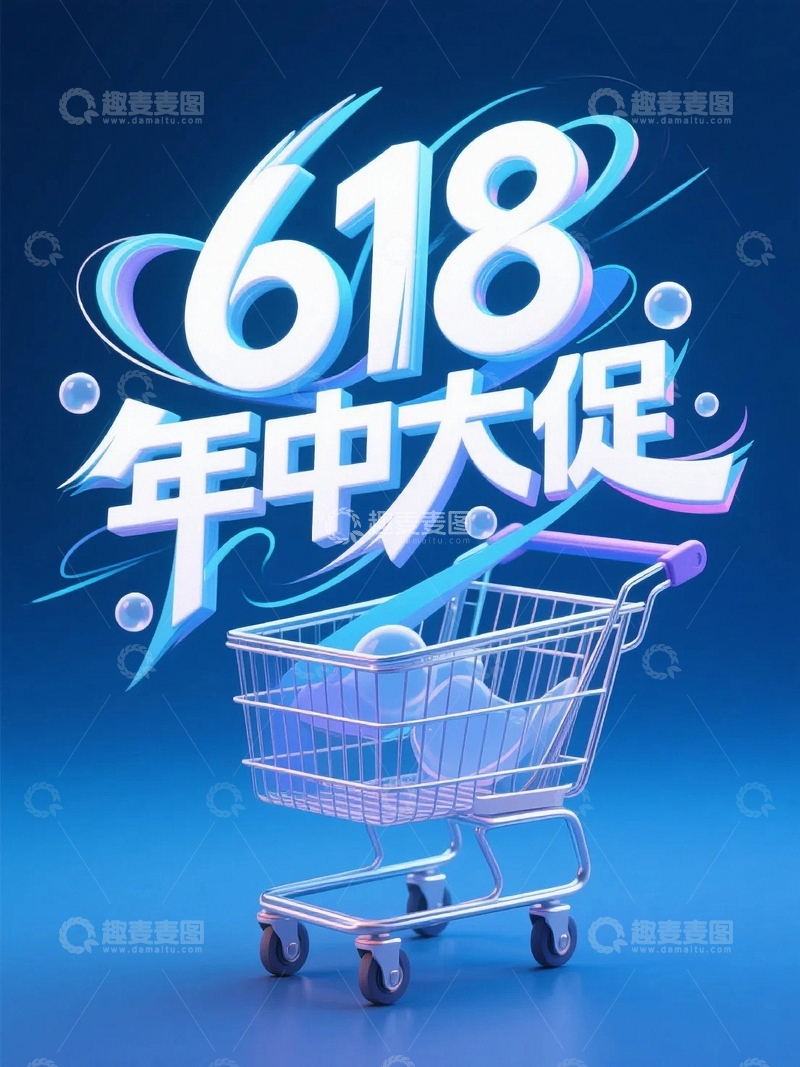 高清大图下载【趣麦麦图】618电商促销艺术字背景19