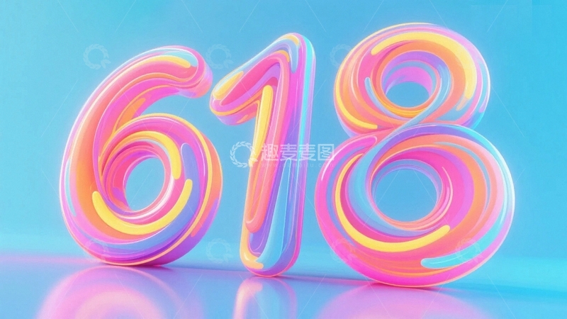 高清大图下载【趣麦麦图】618电商促销艺术字背景61