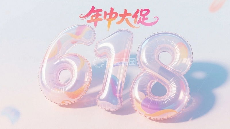 高清大图下载【趣麦麦图】618电商促销艺术字背景53
