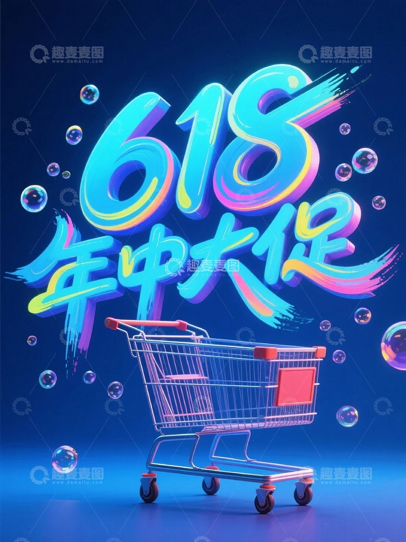 高清大图下载【趣麦麦图】618电商促销艺术字背景12