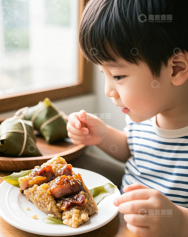 高清大图下载【趣麦麦图】端午节肉粽蛋黄粽素材