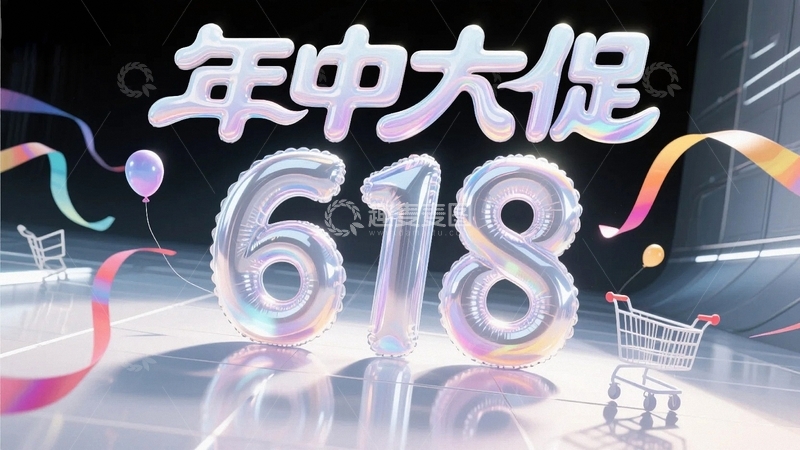 高清大图下载【趣麦麦图】618电商促销艺术字背景54