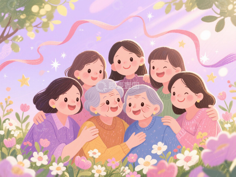 高清大图下载【趣麦麦图】38妇女节插画