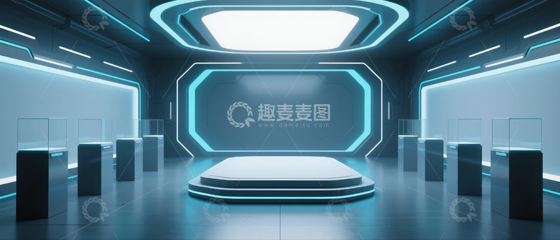 高清大图下载【趣麦麦图】618电商促销场景霓虹灯科技感9