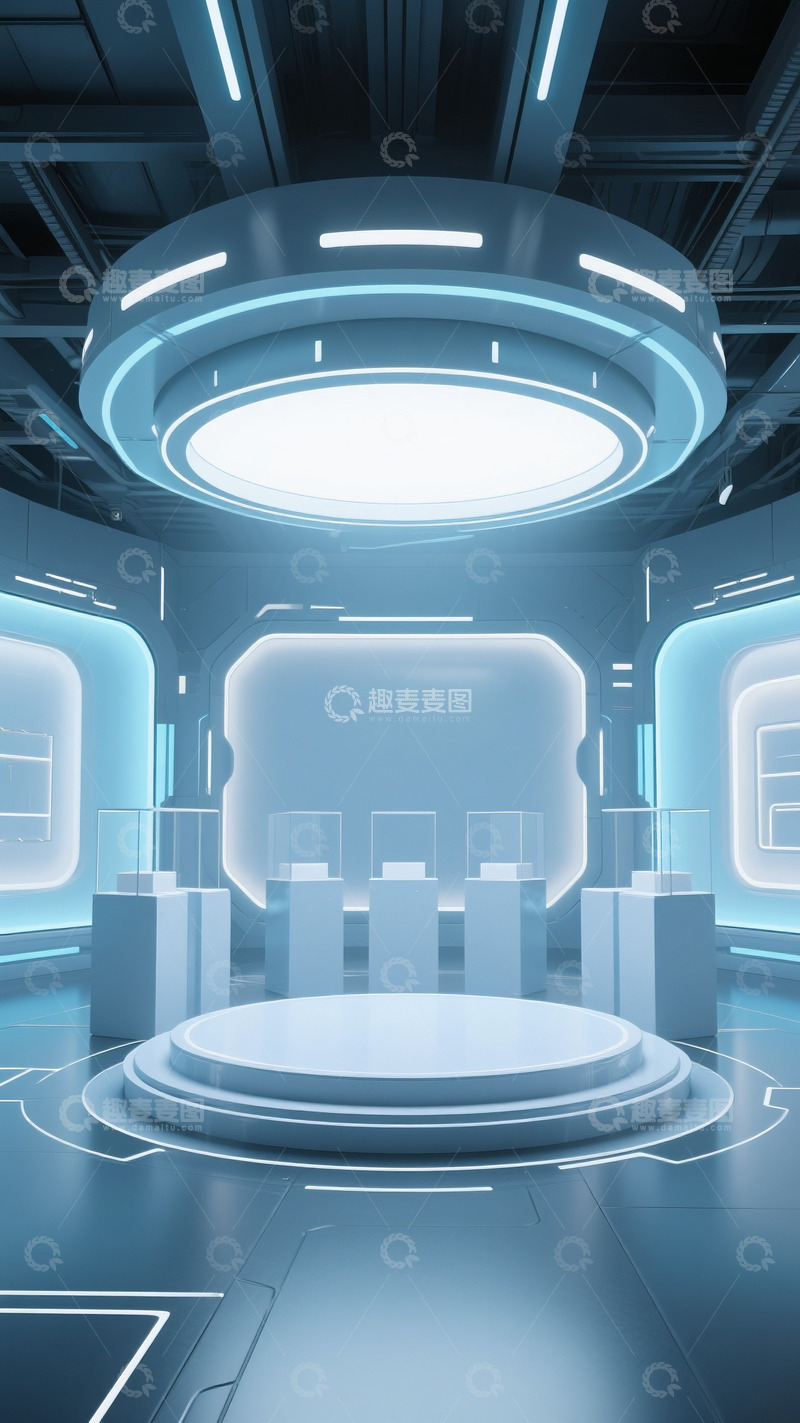 高清大图下载【趣麦麦图】618电商促销场景霓虹灯科技感