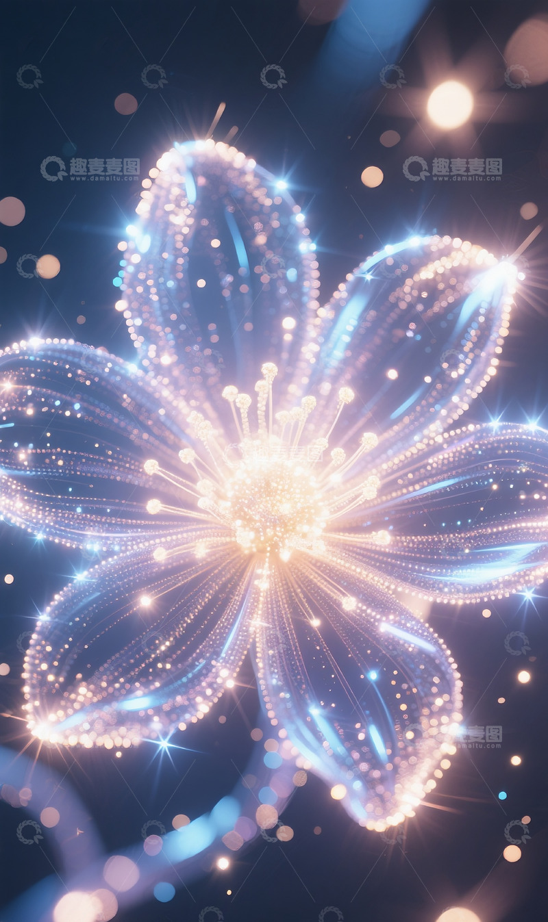 高清大图下载【趣麦麦图】星光粒子花23