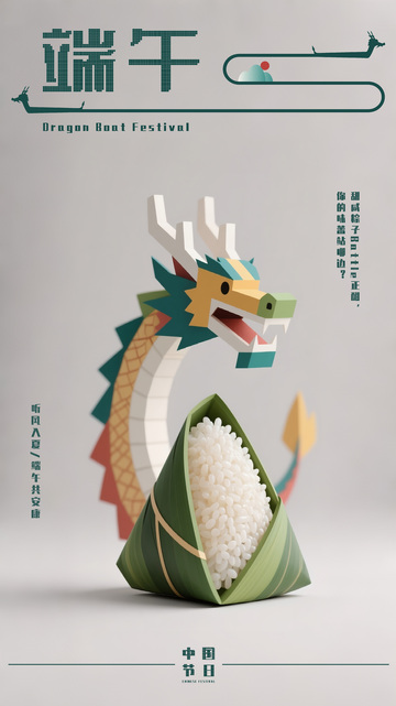 端午节龙粽海报