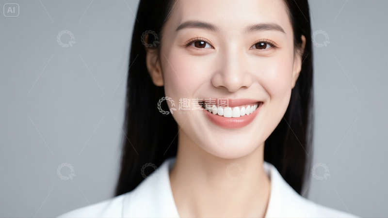 高清大图下载【趣麦麦图】牙科广告模特微笑露洁白牙齿女孩4