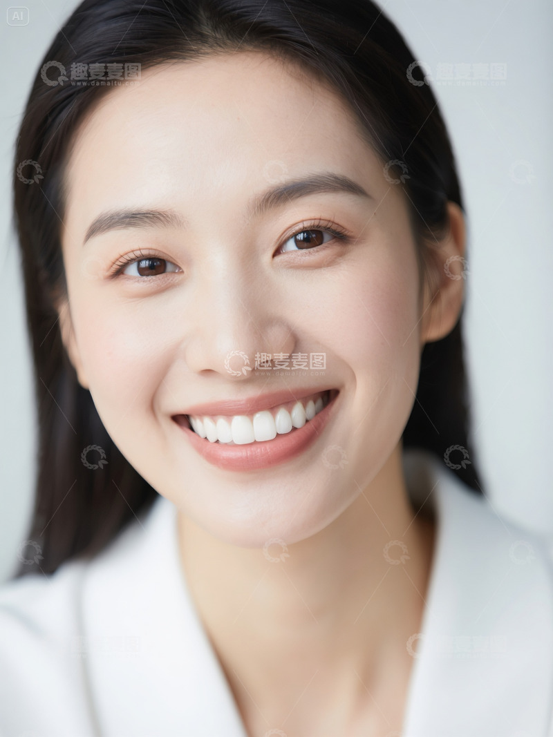 高清大图下载【趣麦麦图】牙科广告模特微笑露洁白牙齿女孩7