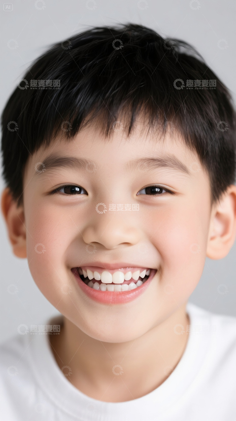高清大图下载【趣麦麦图】牙科广告模特露出洁白牙齿小男孩6