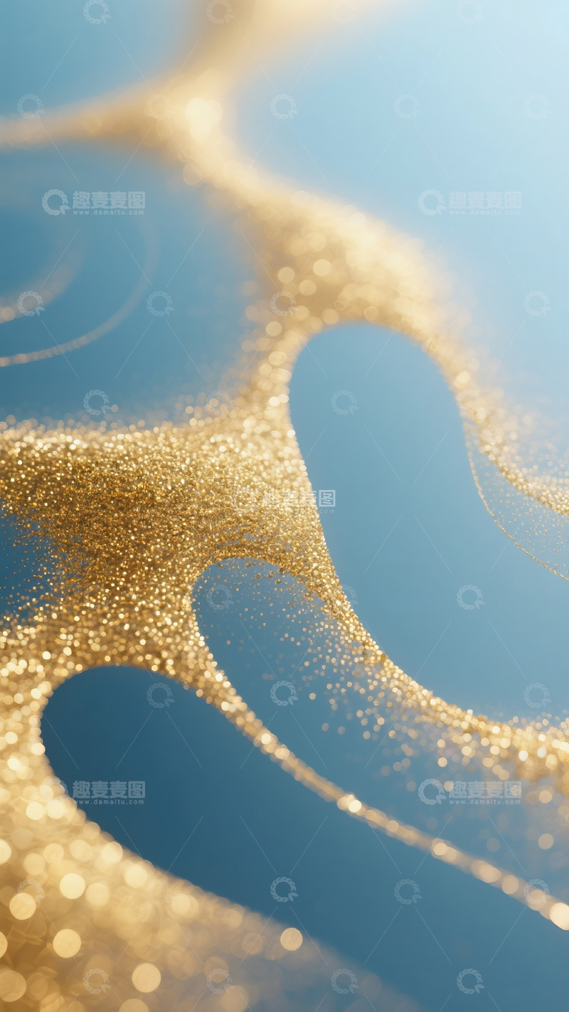 高清大图下载【趣麦麦图】蓝金色简约背景4