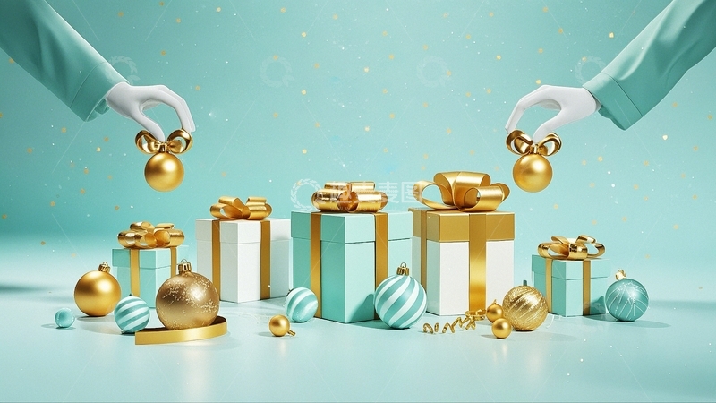 高清大图下载【趣麦麦图】节日礼物背景