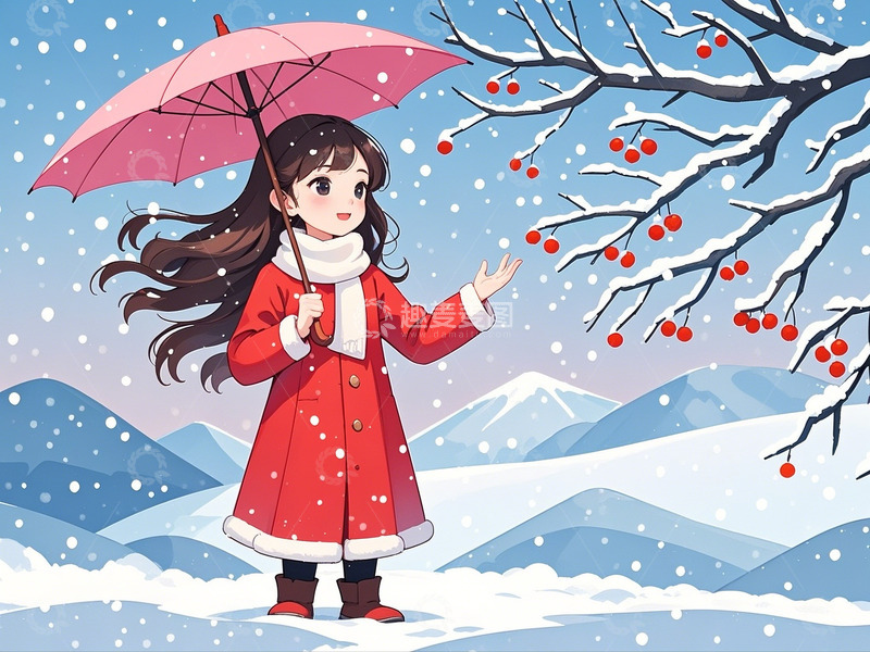 高清大图下载【趣麦麦图】冬季冬天大雪人物1