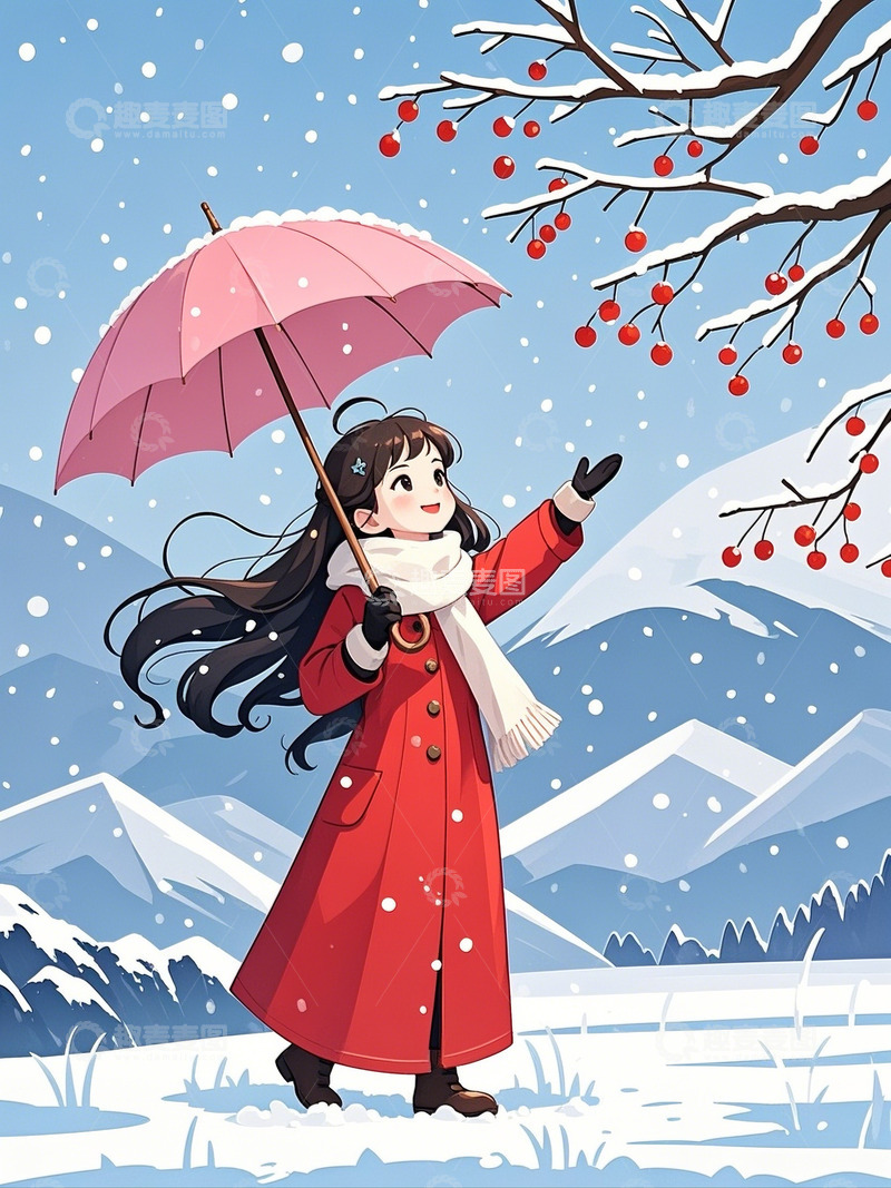 高清大图下载【趣麦麦图】冬季冬天大雪人物