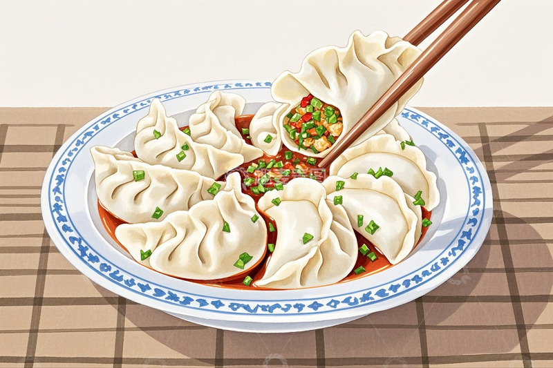 高清大图下载【趣麦麦图】冬至立冬春节习俗饺子14
