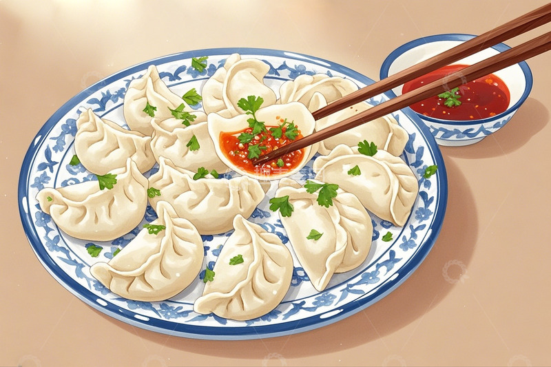 高清大图下载【趣麦麦图】冬至立冬春节习俗饺子22