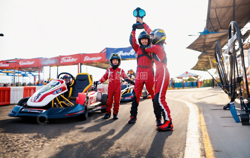 高清大图下载【趣麦麦图】卡丁车比赛赛场竞赛AI插画海报背景高清图9