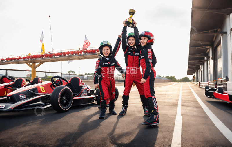 高清大图下载【趣麦麦图】卡丁车比赛赛场竞赛AI插画海报背景高清图8