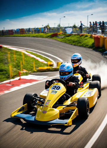 卡丁车比赛赛场竞赛AI插画海报背景高清图2