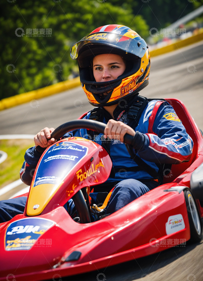 高清大图下载【趣麦麦图】卡丁车比赛赛场竞赛AI插画海报背景高清图4