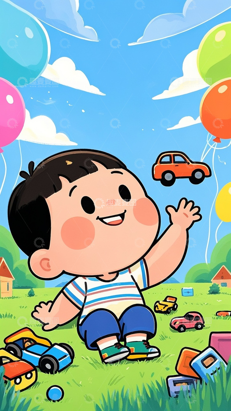 高清大图下载【趣麦麦图】-可爱的小男孩开心大笑快乐6