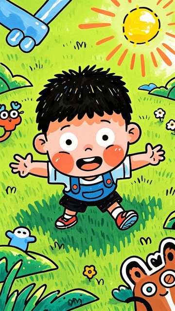 可爱的小男孩开心大笑快乐3