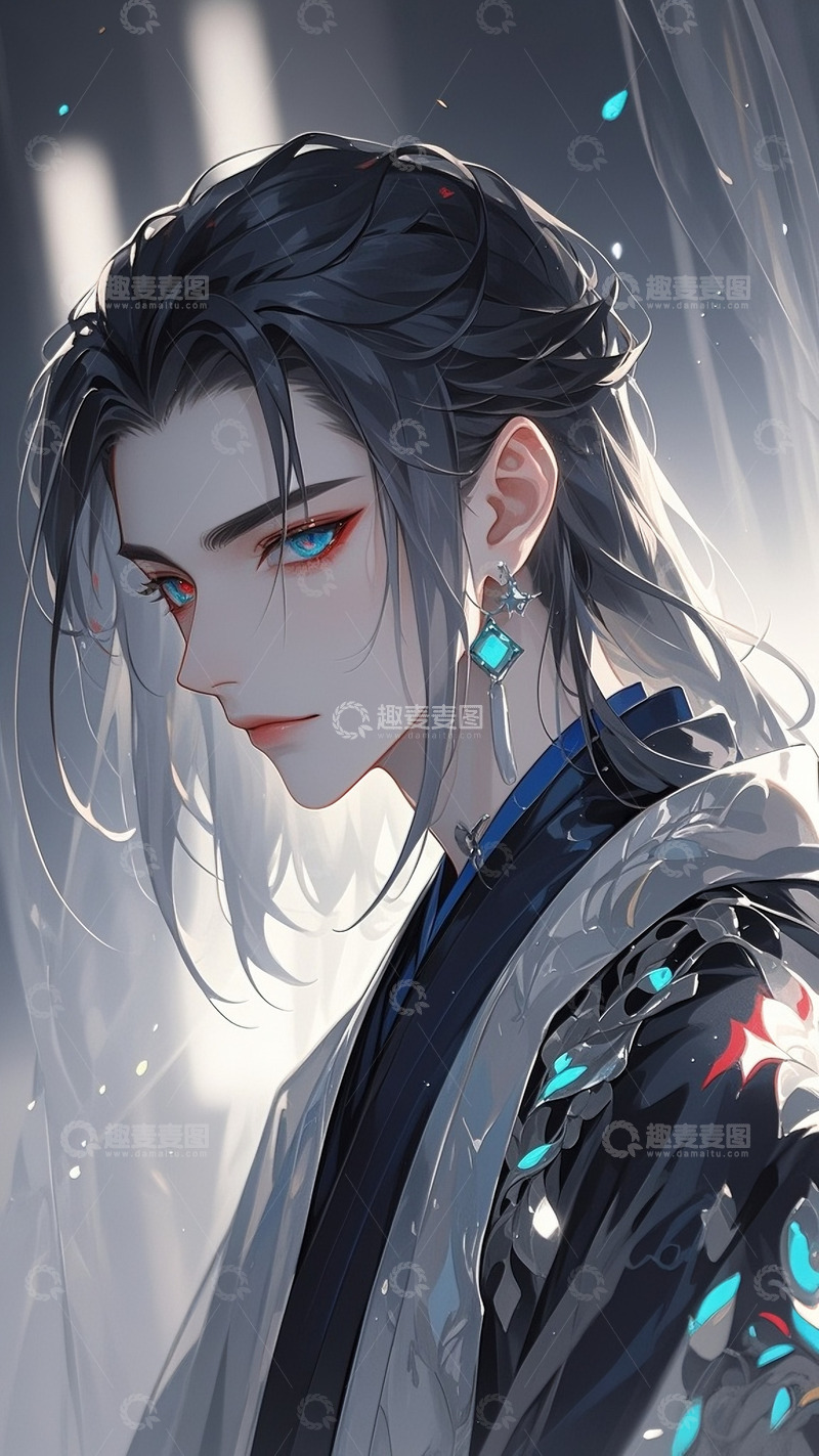 高清大图下载【趣麦麦图】潮流插画人物高冷阴郁3