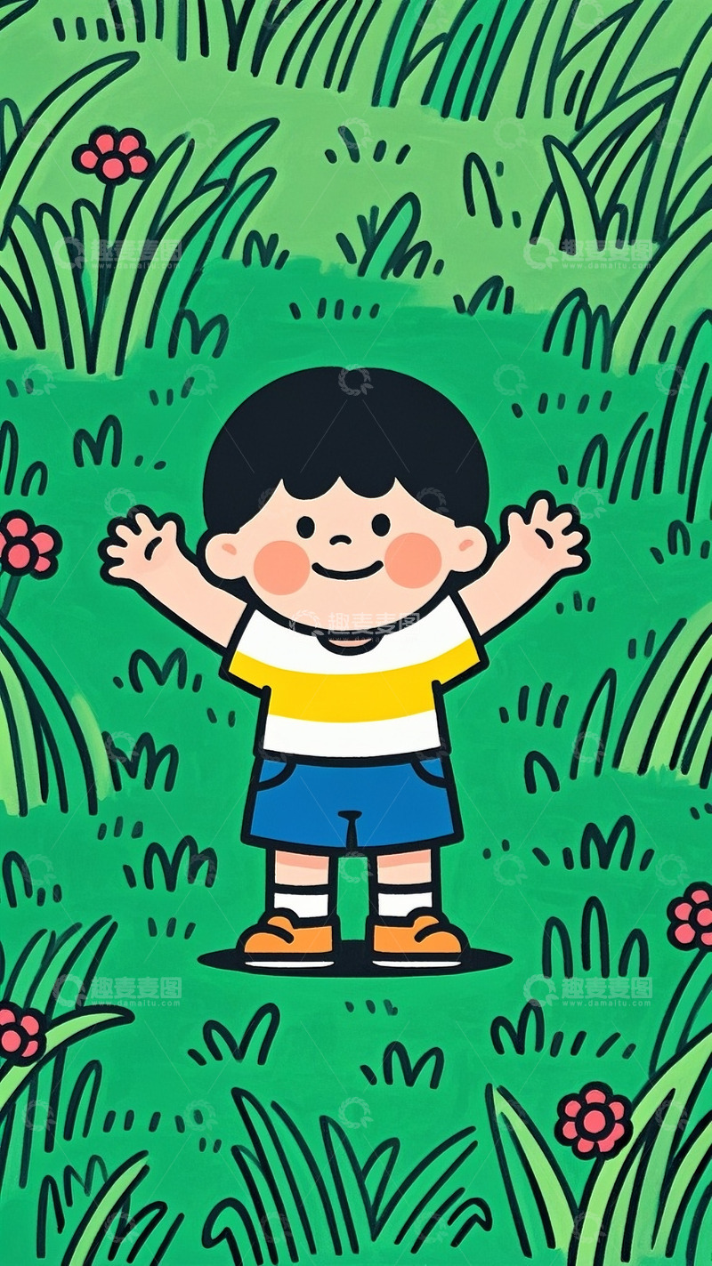 高清大图下载【趣麦麦图】-可爱的小男孩开心大笑快乐5