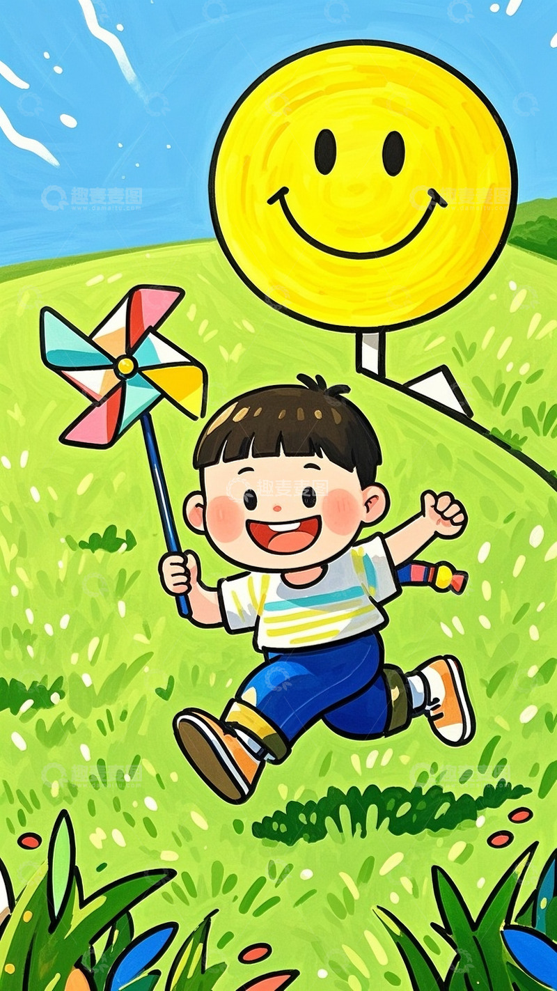 高清大图下载【趣麦麦图】-可爱的小男孩开心大笑快乐