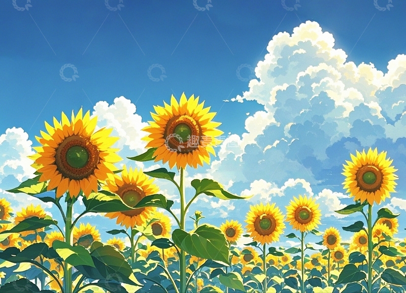 高清大图下载【趣麦麦图】自然风景向日葵背景3