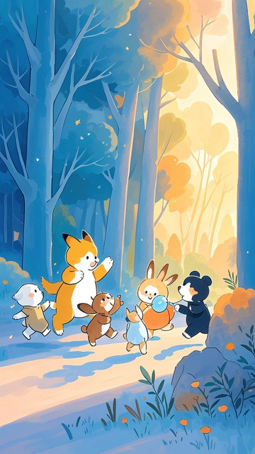儿童绘本插画动物可爱童话