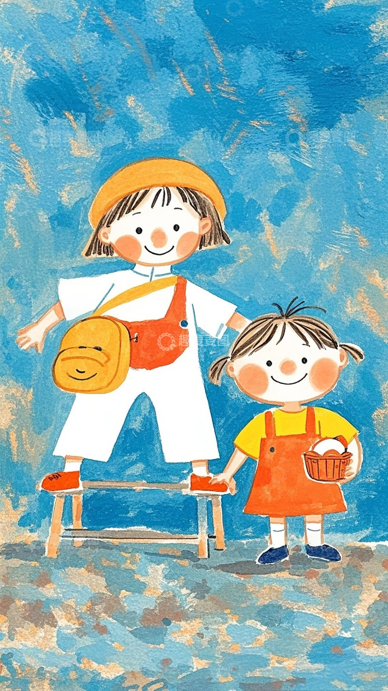 高清大图下载【趣麦麦图】儿童绘本插画女孩卡通人物